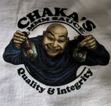 Chakas MMM Sauce "Quality and Integrity, Because Family does Matters" T-Shirt.  You can place in your cart when you purchase one more item. Item cannot ship alone.