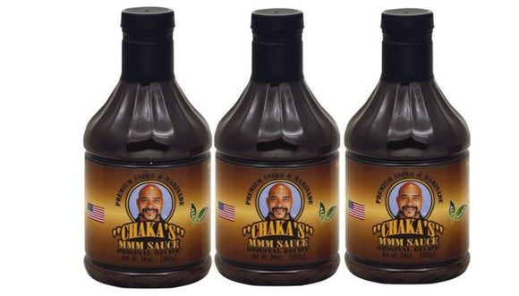 CHAKA'S MARINADE Sauce. All Natural. (3) Original 34oz