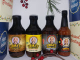 4 PACK-HOLIDAY GIFT PACK-LET US DO THE SHOPPING FOR YOU. Send to family or friends and we'll let them know it was from you. (1) Original All Natural 18oz, (1) Zesty All Natural 18oz, (1) All Natural BBQ SAUCE 18oz, (1) All Natural Hot Sauce 10oz