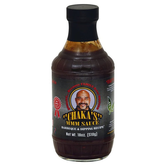CHAKA'S BBQ (Barbecue) Sauce.  (1) 18oz. Only ships with an item $13.95 or more in your shopping cart. Can not ship alone.